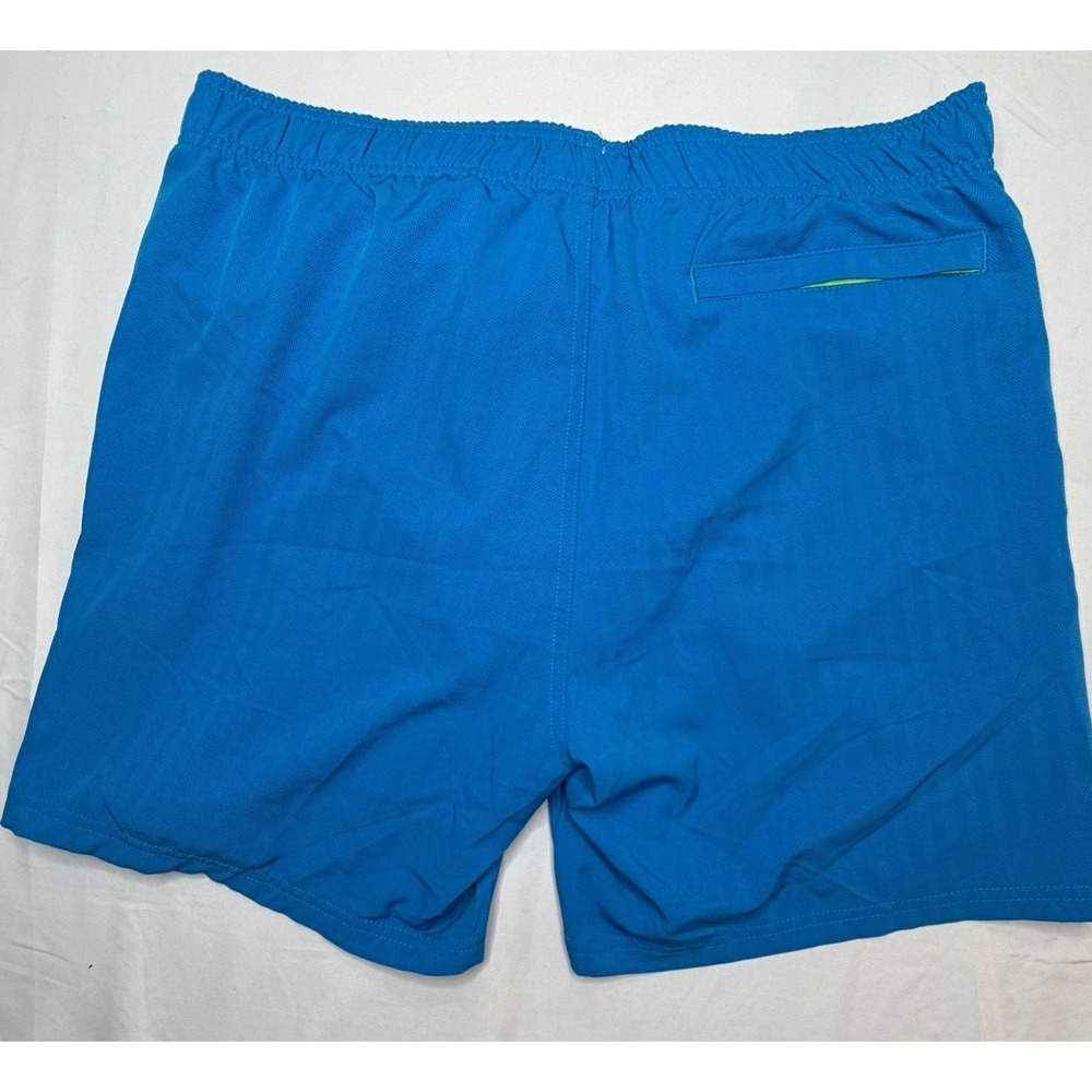 Broken Threads Blue Swim Trunks Men's XL Lined Beach Shorts Neon Pockets - Picture 5 of 10